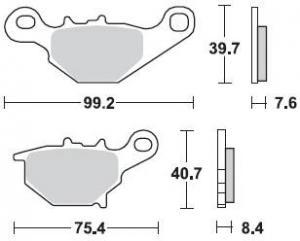 Braking Gesinterte hintere Bremsbeläge 905CM44 - MxProStoreParts