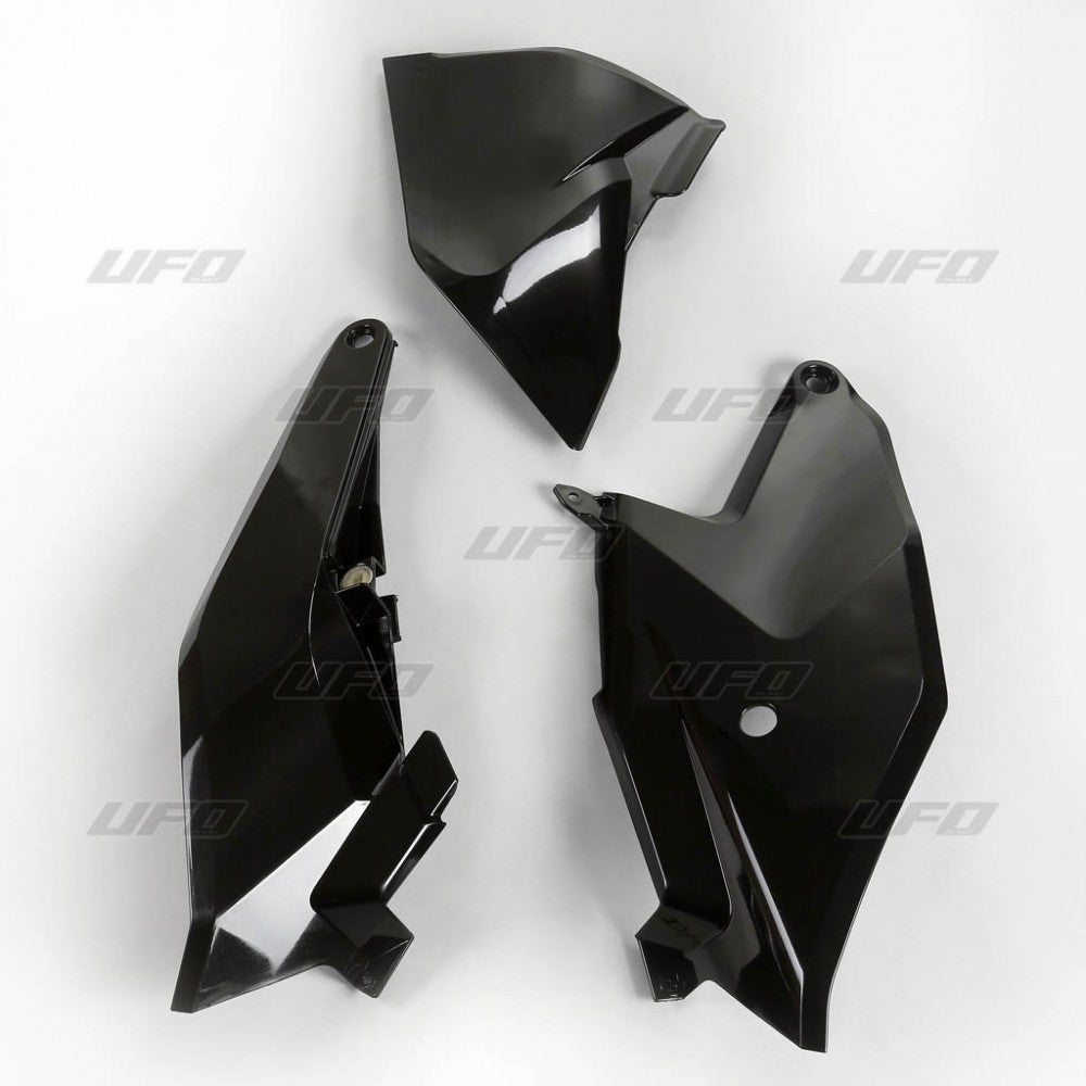 UFO Side number plates + left airbox cover KTM SX85 18-24 Black 001