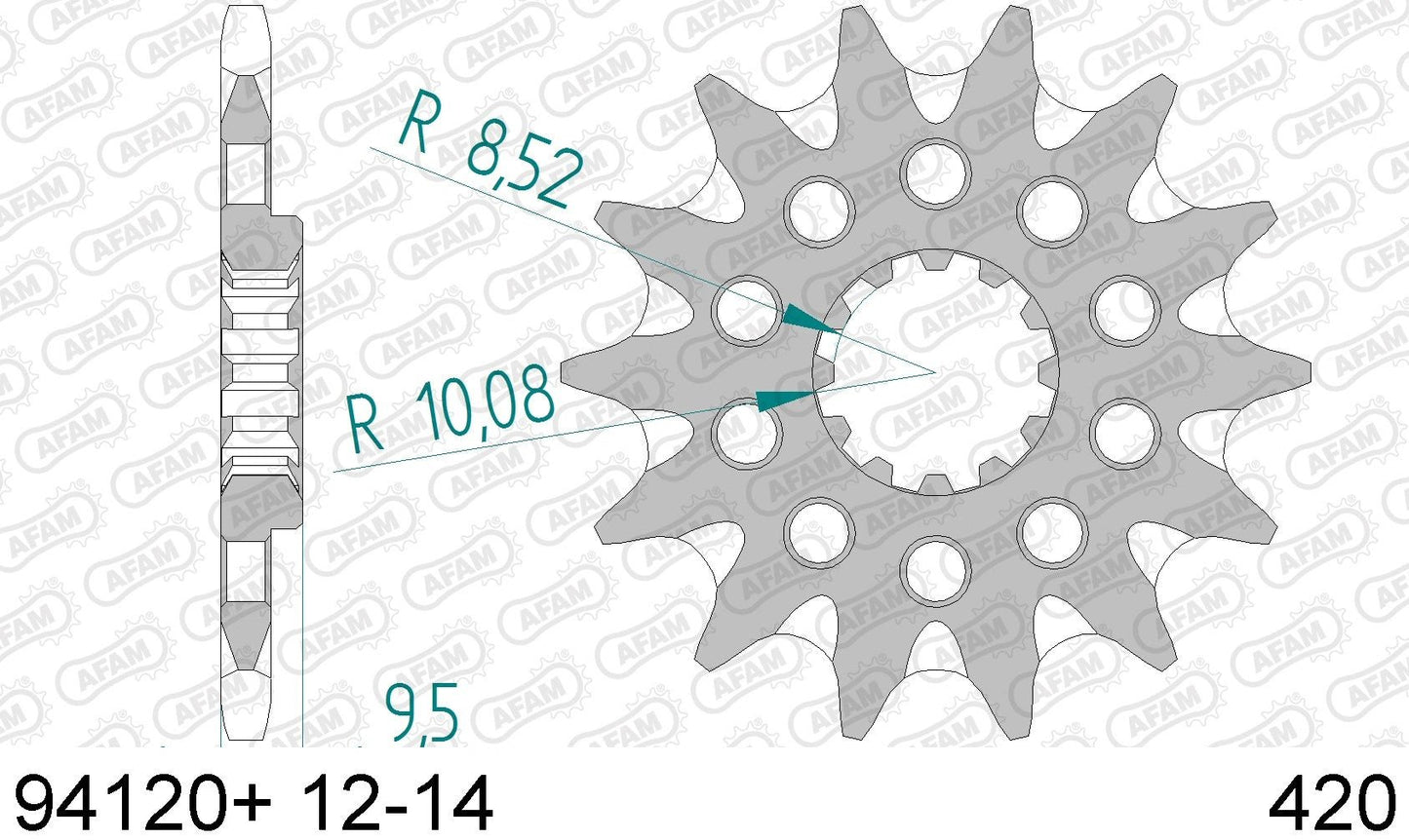 AFAM Vorderritzel aus Stahl mit Schlammschlitz passend für KTM SX 60 98 - 00 & SX 65 01 - 19 & Husqvarna CR 65 11 - 13 & TC 65 17 - 19 - MxProStoreParts