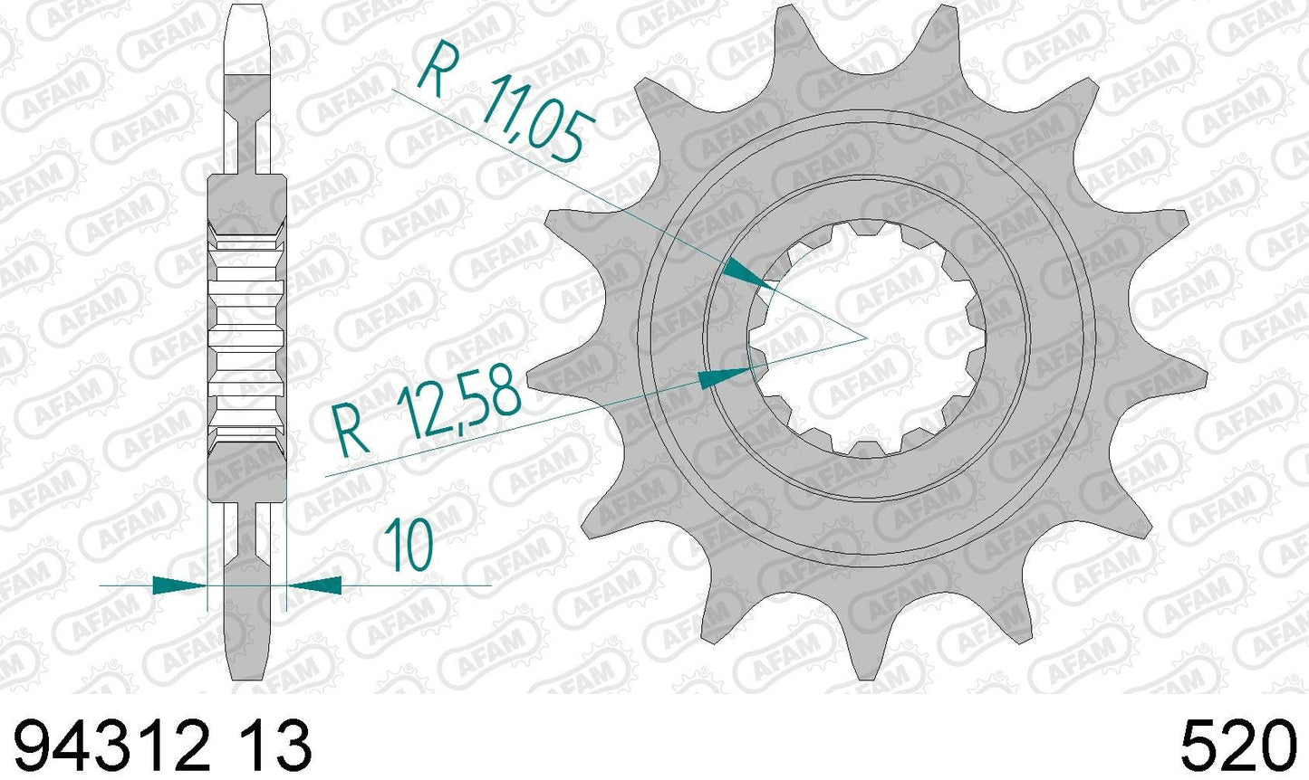 AFAM Vorderketteblatt Stahl TM EN 250 99 - & EN 300 01 - & EN 450F 03 - 10 & Mehr - MxProStoreParts