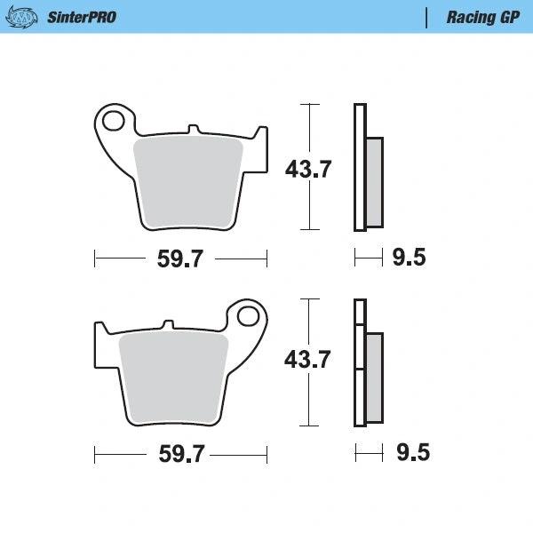 Moto Master hintere Bremsbeläge Sinter Pro Racing GP Honda - MxProStoreParts