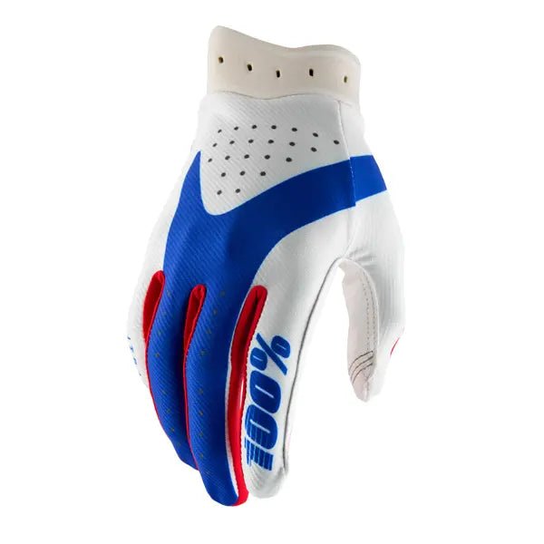 100% iTrack crosshandschoenen rood/wit/blauw - MxProStoreParts