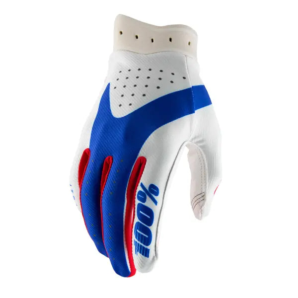 100% iTrack crosshandschoenen rood/wit/blauw
