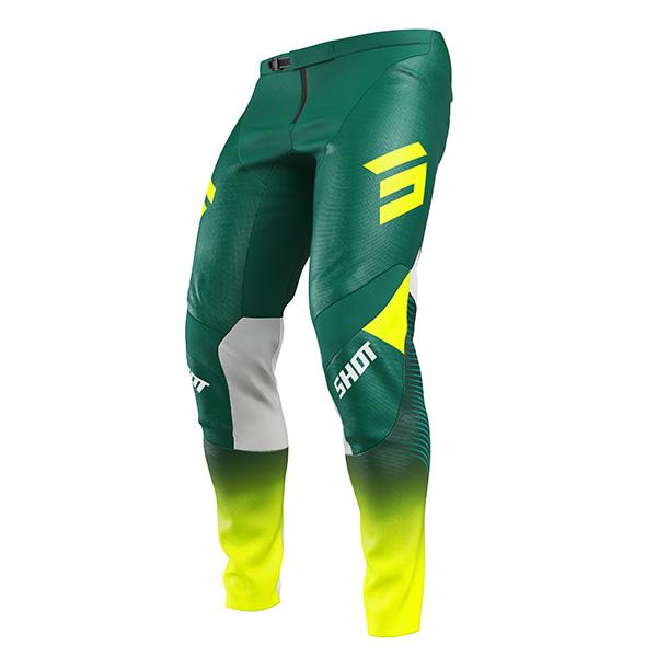 Shot MX Cross Broek Volwassen Contact GP Groen / Fluor Geel 2026 Collectie - MxProStoreParts