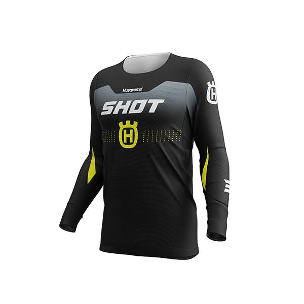 Shot MX Cross Jersey Adult Aerolite Husqvarna Black/Gray 2026 Collection