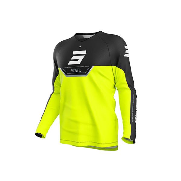 Shot MX Cross Shirt Kinderen Draw Daytona Fluor Geel 2026 Collectie