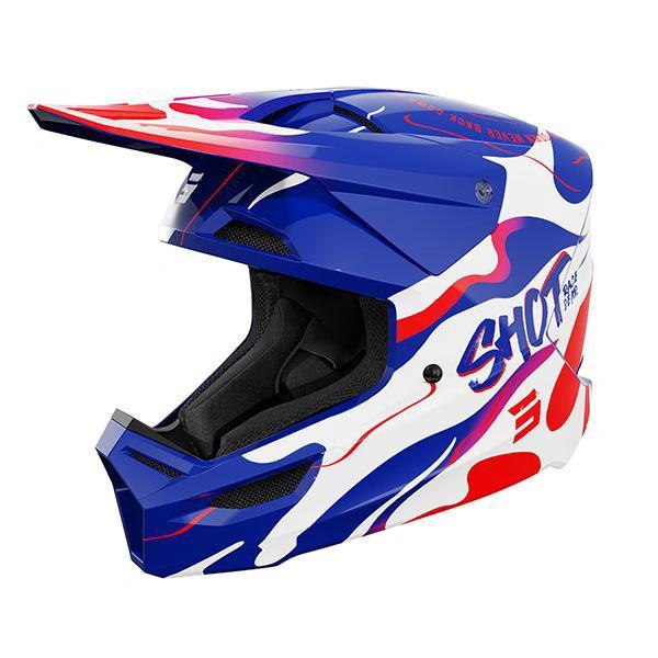 Shot MX Kinder-Crosshelm Furious Kid Beast Blau Rot Glänzend 2026 Kollektion - MxProStoreParts