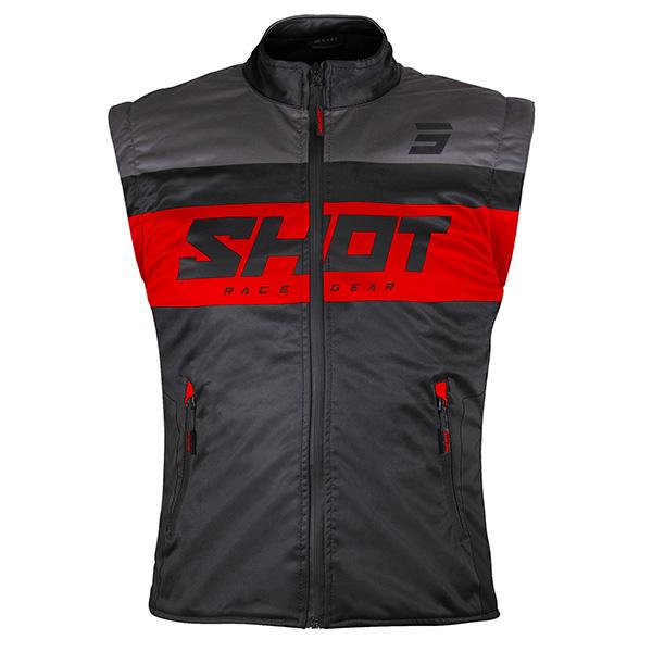 Shot Enduro Bodywarmer Volwassenen Lite Zwart/Rood 2026 collectie