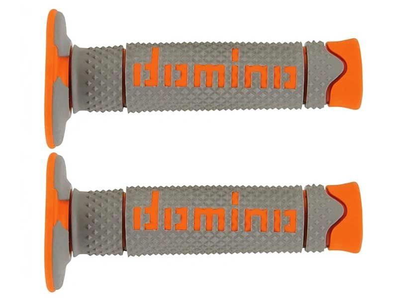 Domino handvaten Waffle X - treme II 2 Grijs / Oranje - MxProStoreParts