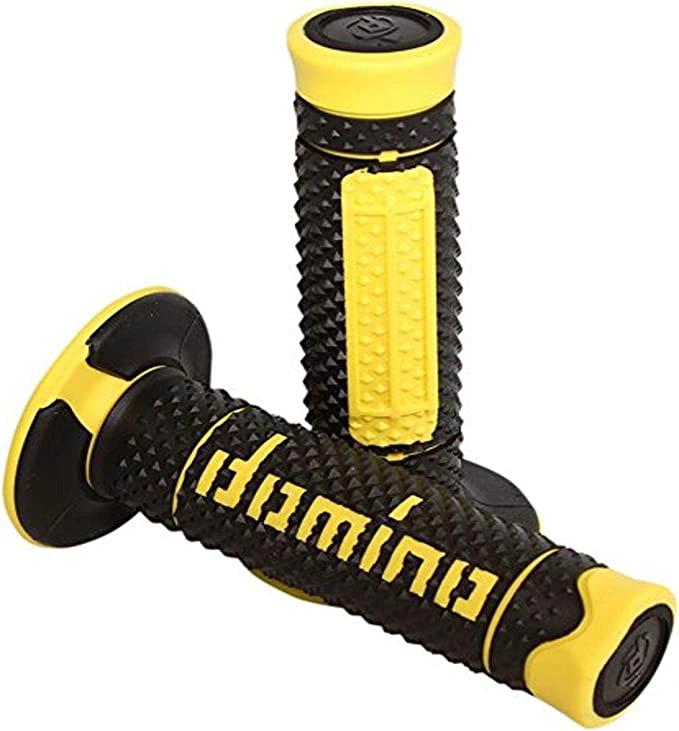 Domino handvaten Waffle X - treme II 2 Zwart / Geel - MxProStoreParts