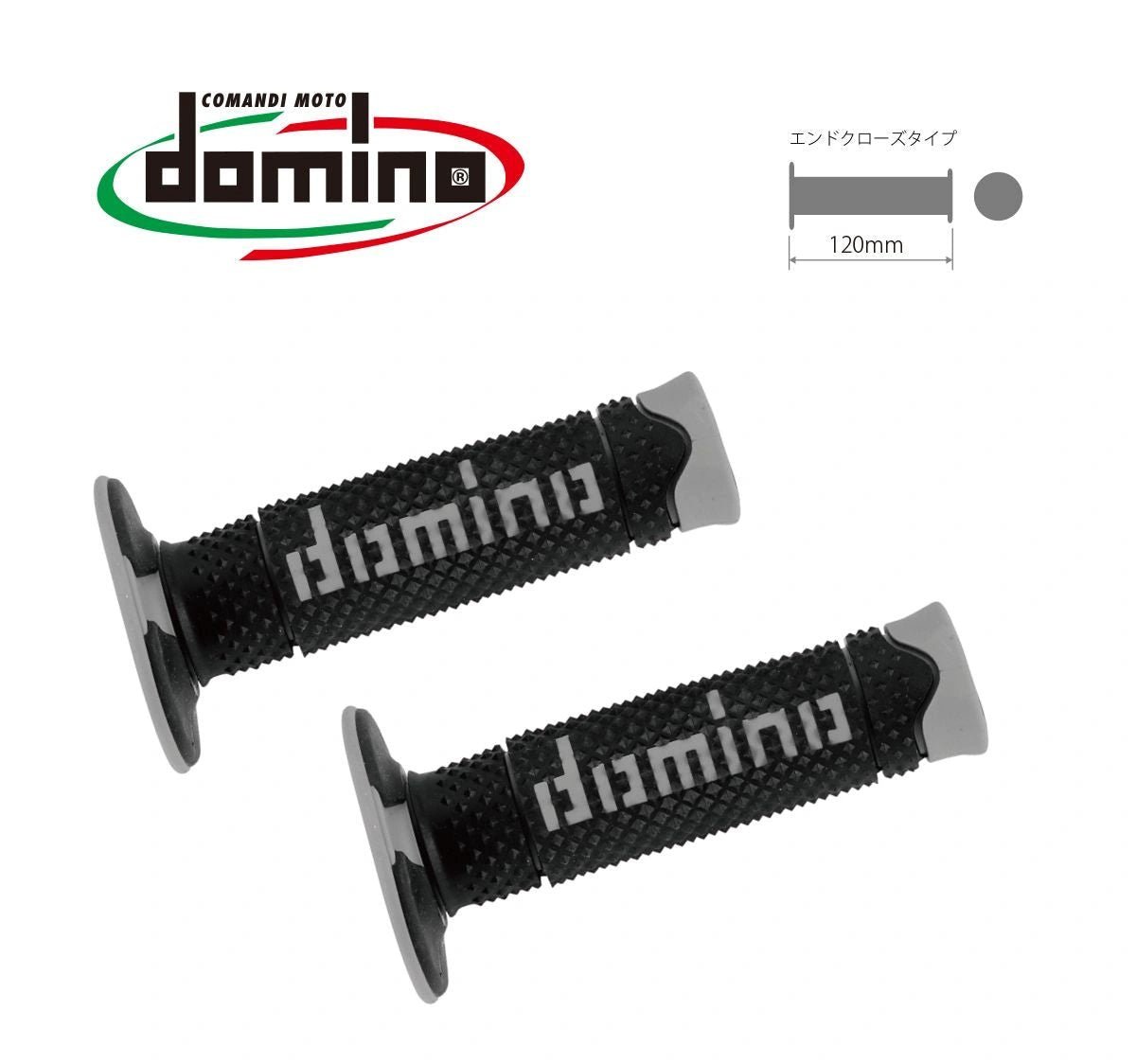 Domino handvaten Waffle X - treme II 2 Zwart / Grijs - MxProStoreParts