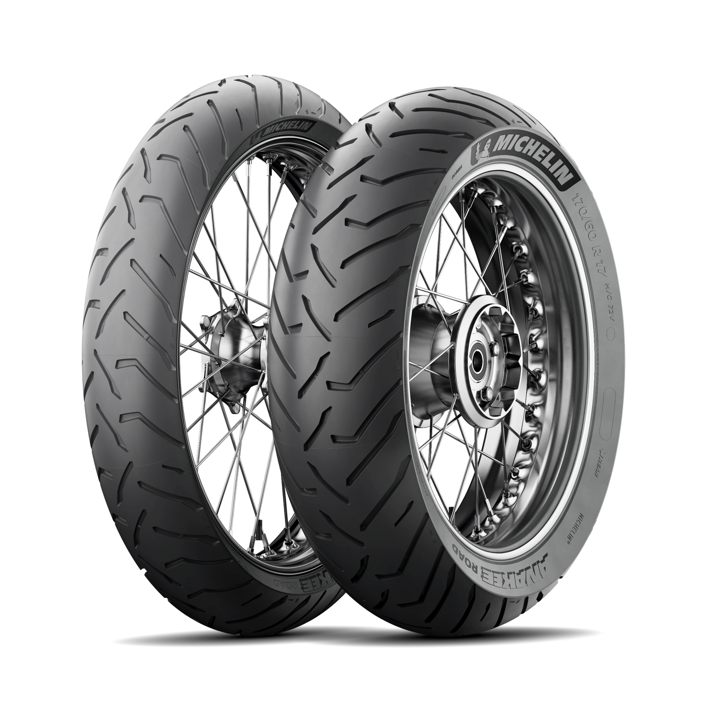 Michelin Anakee Road motorcycle tire pair, 150/70 R17, black with MICHELIN branding.
