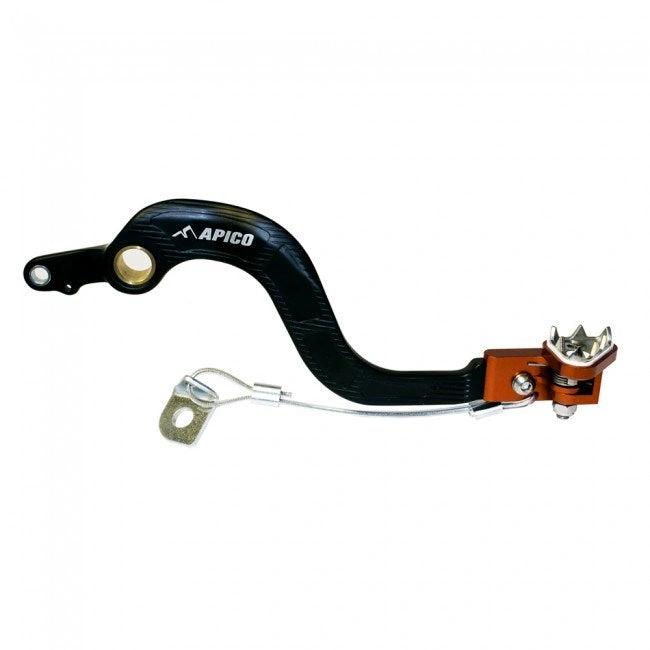 Apico Bremspedal + Brake Saver schwarz/orange KTM SX/SX - F 125 - 450 07 - 15 & EXC/EXC - F 125 - 500 08 - 16 & Husqvarna TC/FC 125 - 450 14 - 15 & TE/FE 125 - 501 14 - 16 - MxProStoreParts