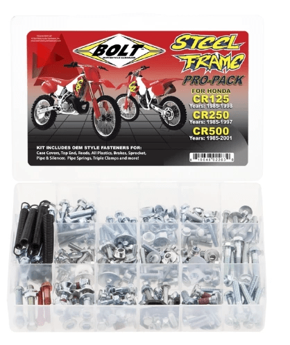Schrauben Pro-Paket für Stahlrahmen Honda CR 125R 85 - 98 & CR 250R 85 - 97 & CR 500R 85 - 01 – MxProStoreParts