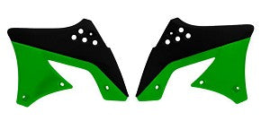 Racetech Radiator Covers Black/Green Kawasaki KX 250F 09-12