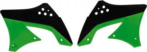 Racetech Radiator Covers Black/Green Kawasaki KX 450F 09-11