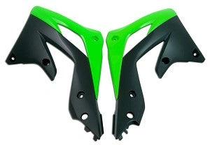 Racetech Radiatorkappen Schwarz / Grün Kawasaki KX 450F 12 - 15 - MxProStoreParts