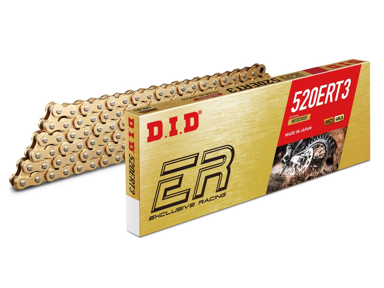DID chain 520 ERT3 x 120 Links Gold + Clip