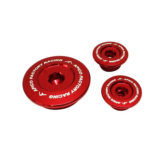 Apico Blockstecker aus Aluminium rot für Honda CRF 250R 04 – 09 & CRF 250X 04 – 18 – MxProStoreParts