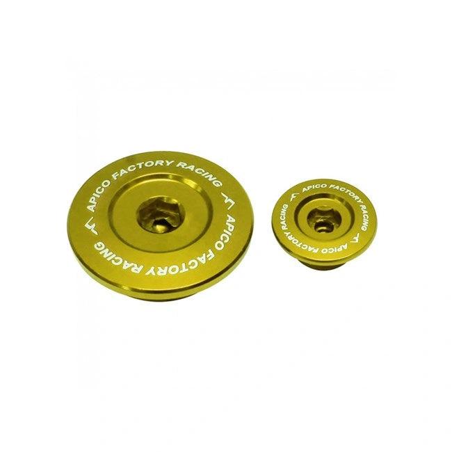 Apico Aluminium-Gold Blockstecker für Suzuki RM-Z 250 ab 2007 und RM-Z 450 ab 2005 – MxProStoreParts