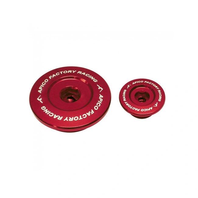 Apico Blockstecker aus rotem Aluminium für Suzuki RM-Z 250 07 und RM-Z 450 05 – MxProStoreParts