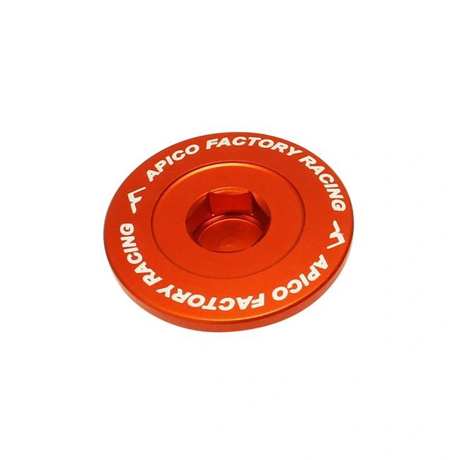 Apico Blok-Stecker aus Aluminium Orange für KTM/HQV/GAS SX-F/FC/MC-F250-450 11-21, EXC-F/FE/FX/EC-F/EX-F250-350 12-21 - MxProStoreParts