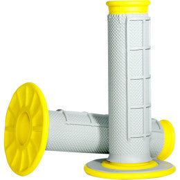 Renthal Duallayer MX Half Waffle Grips Yellow/Gray G192
