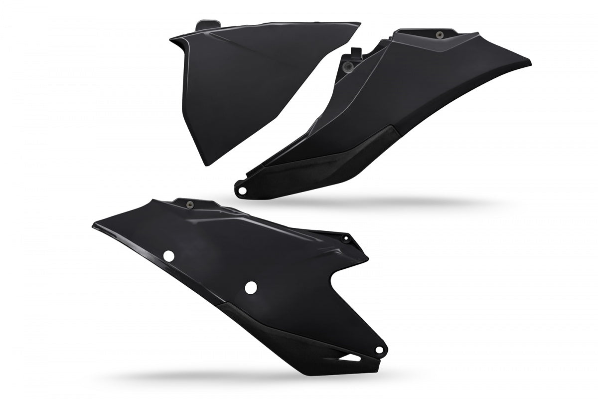 UFO Side Number Plates + Air Filter Cover Black Gas Gas MC/EC/MC-F/EC-F 125-450 2021-