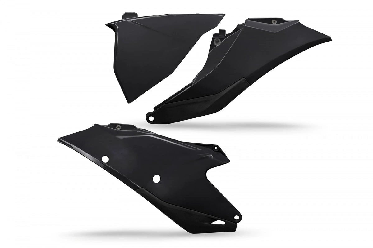 UFO Seitennummerborden + Luftfilterkappe Schwarz Gas Gas MC/EC/MC - F/EC - F 125 - 450 2021 - MxProStoreParts