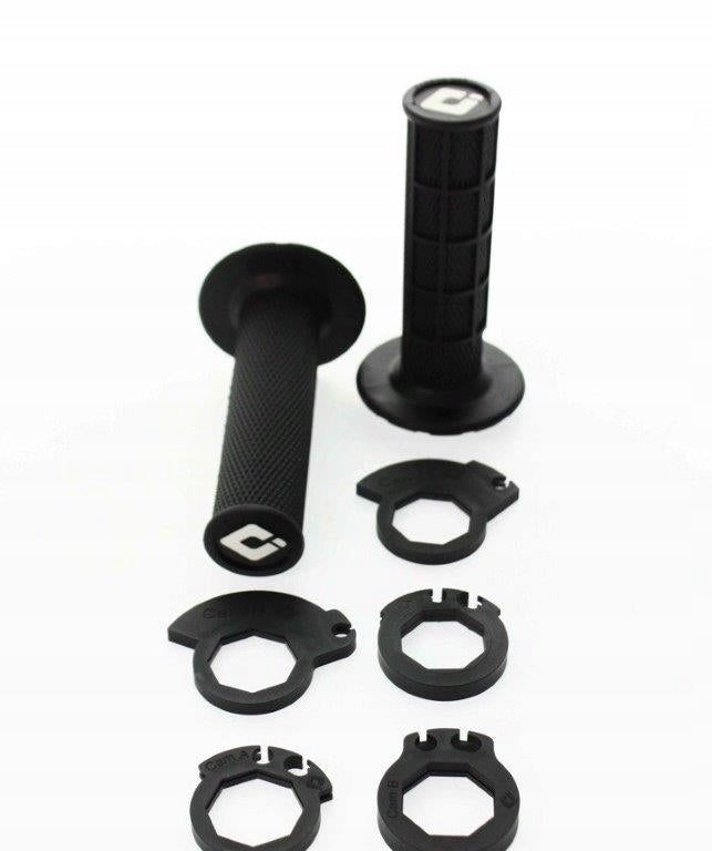 ODI Lock‑On Half Waffle Handvatten – Zwart (2‑ & 4‑takt)