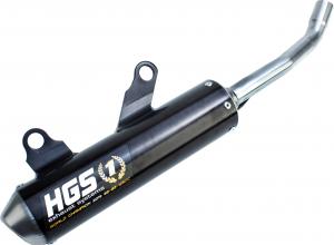 HGS uitlaatdemper aluminium zwart KTM/HSQ SX/TC 125 2019-2022 & Gas Gas MC 125 2021-2023