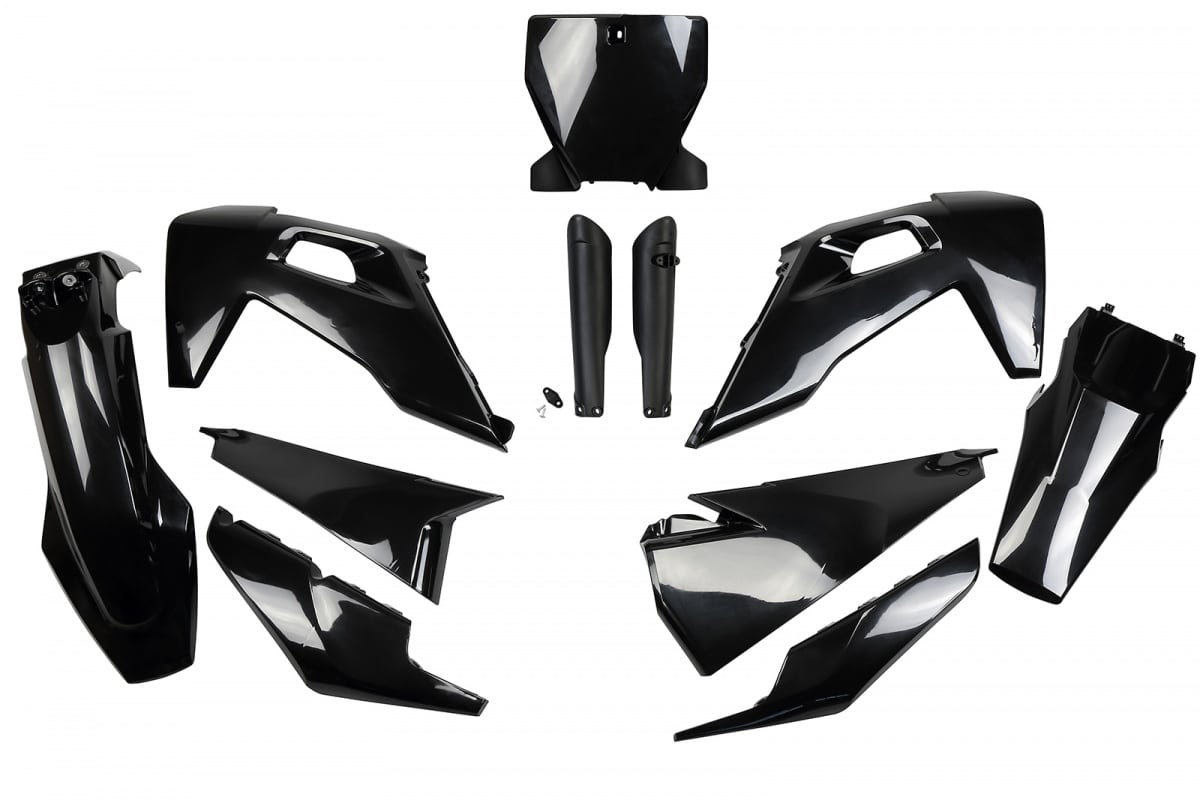 UFO plastic kit Zwart Husqvarna TC/FC 125/250/350/450 2019-2022 ( full kit ) - MxProStoreParts