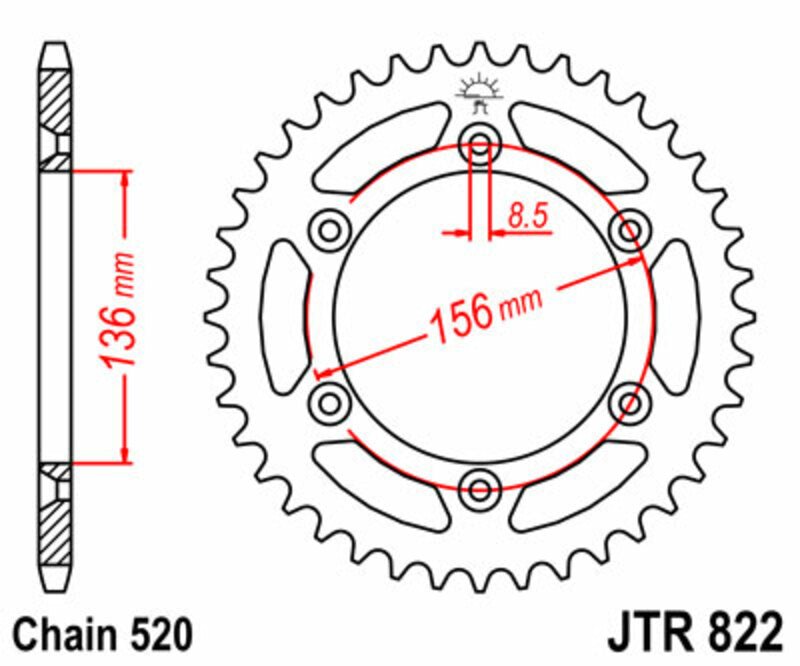 JT achtertandwiel 47 tands JTR822.47 - MxProStoreParts