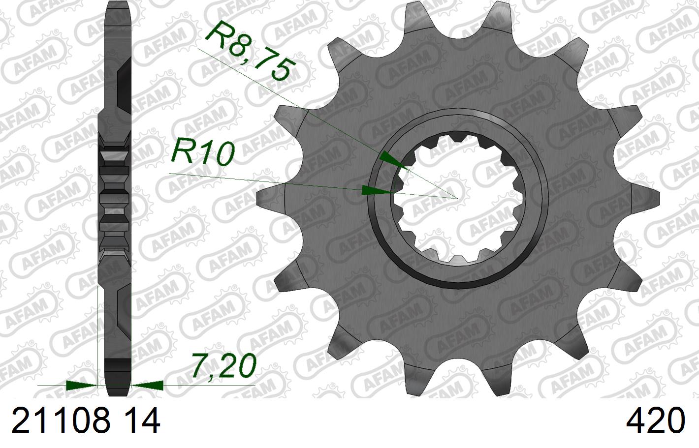 AFAM voortandwiel 14 tands #420 Yamaha YZ 65 2018-