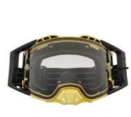 BRAAP Cross Goggles Black with gold frame and clear lens