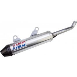 HGS uitlaatdemper round aluminium met carbon eindkap Yamaha YZ 250 2002- & Fantic XX 250 2021-
