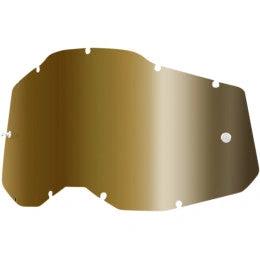 X - Fun goude spiegel lens voor 100% accuri 2/strata 2/racecraft 2 - MxProStoreParts