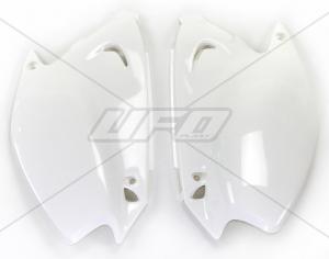 UFO Side Number Plates White Kawasaki KX 125/250 03-08