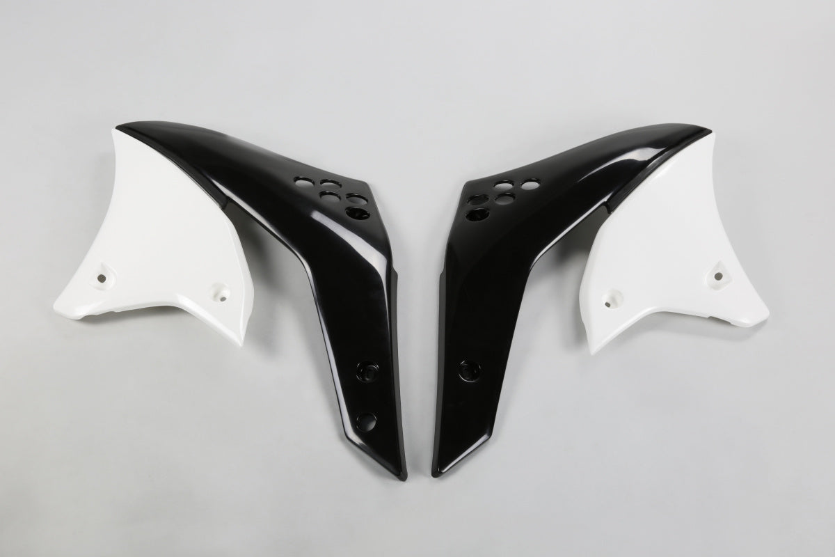UFO radiator kappen Zwart / Wit Kawasaki KX 250F 2006-2008