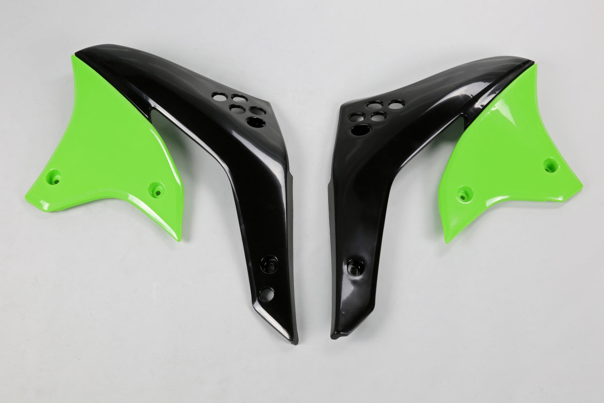 UFO radiator kappen Zwart / Groen Kawasaki KX 450F 2006-2008