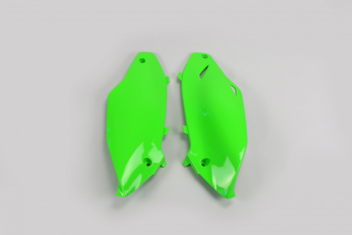 UFO side number plates Green Kawasaki KX 250F 13-16 & KX 250F 12-15