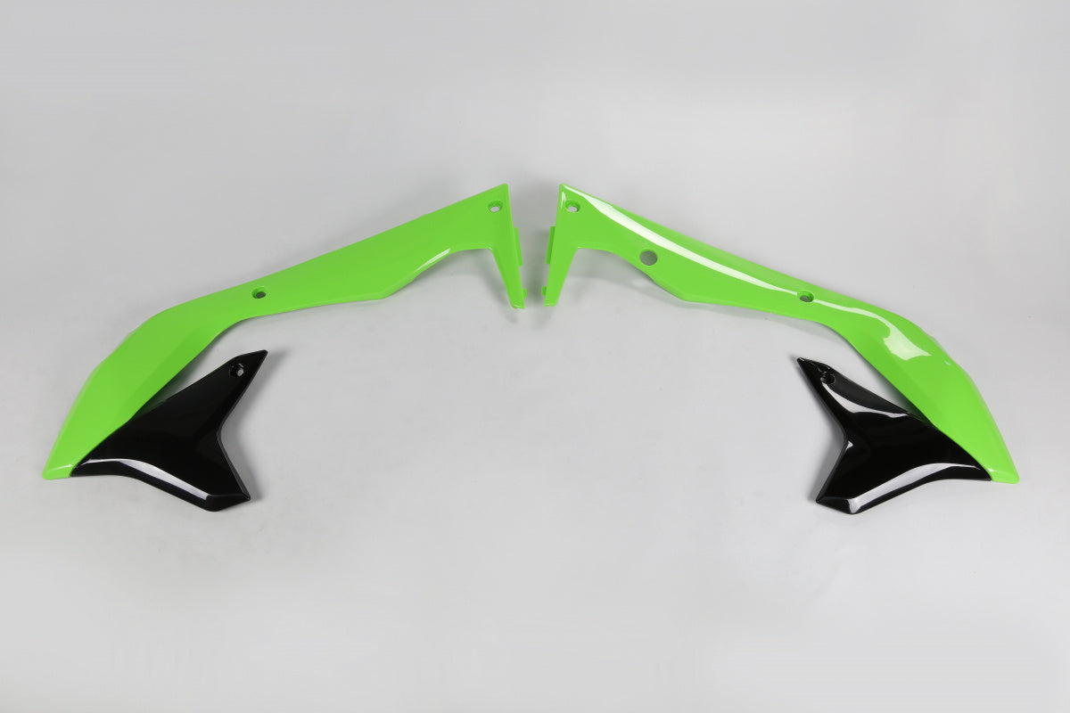 UFO radiator kappen Groen / Zwart Kawasaki KX 450F 2016-2018