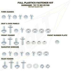 Bolzen Kompletter Kunststoff Schraubensatz Kawasaki KX 85 01-13