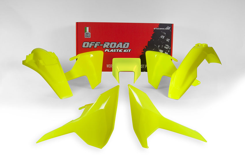 Racetech plastic kit Fluor Geel Husqvarna TE/FE 250/300/350/450/501 17-19