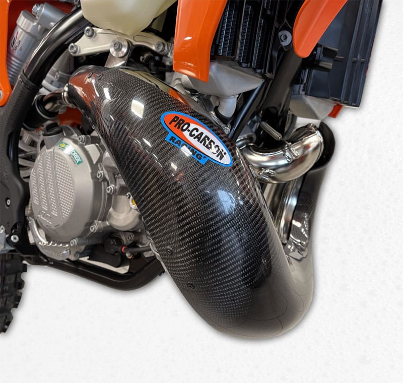 Pro Carbon uitlaatbocht bescherming KTM SX 250/300 2023 & EXC 250/300 TBI 2024- & Husqvarna TC 250 2023 & TE 250/300 TBI 2024 & Gas Gas EC 250/300 2024