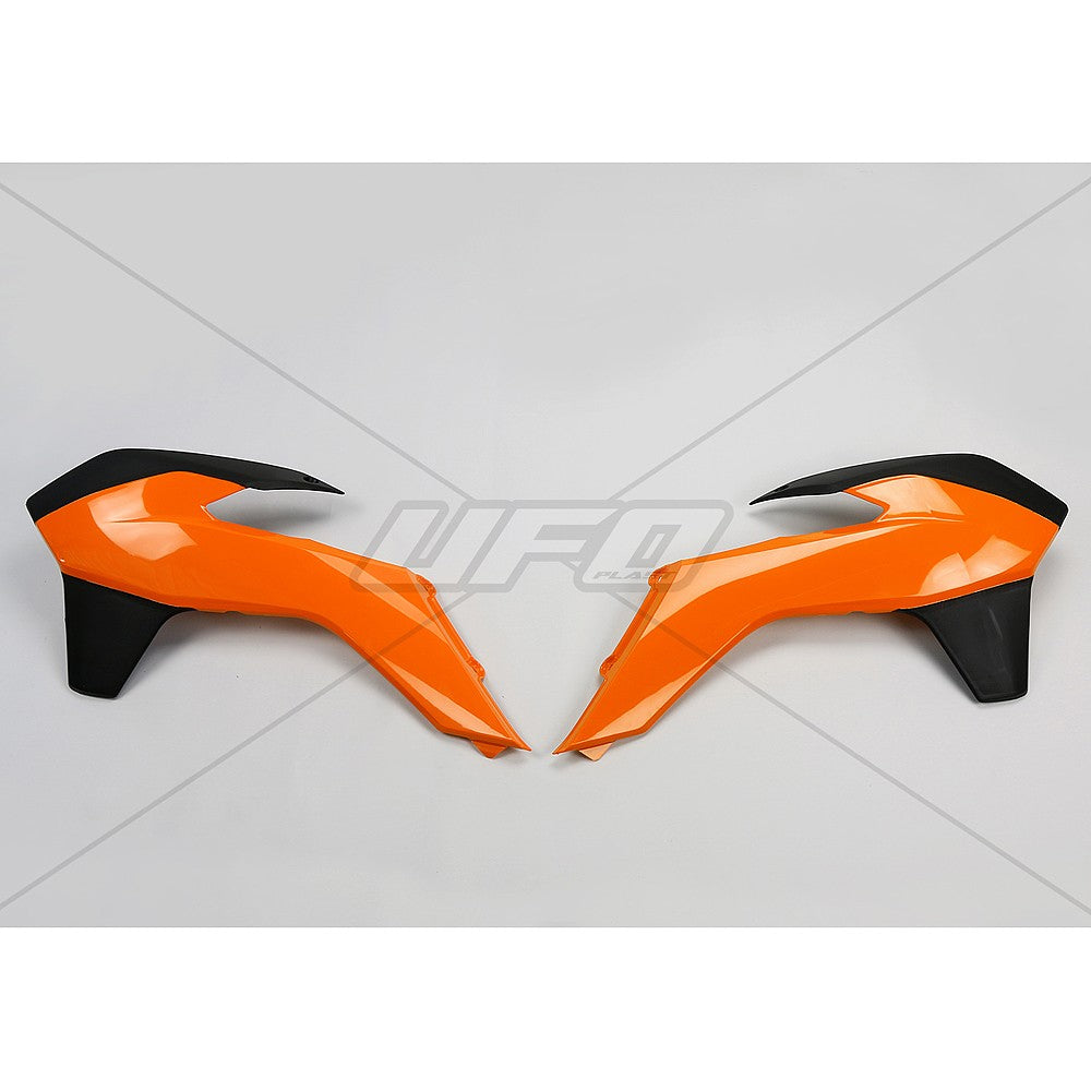 UFO radiator kappen Zwart / Oranje KTM EXC 125/200/250/300/350/450/500 14-16 & SX/SX-F 125/150/250/350/450 13-15