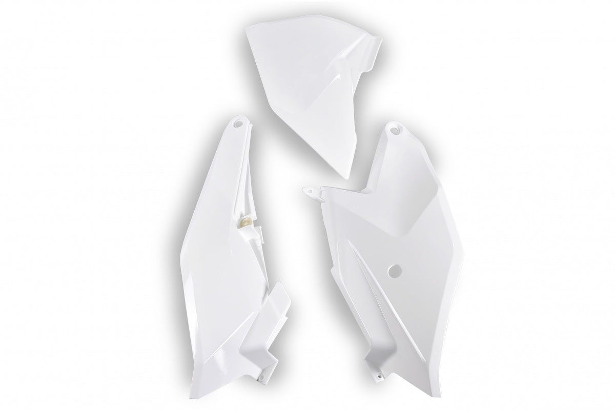 UFO side number plates + air filter cover white 2020 KTM SX 85 2018- & Gas Gas MC 85 2021-