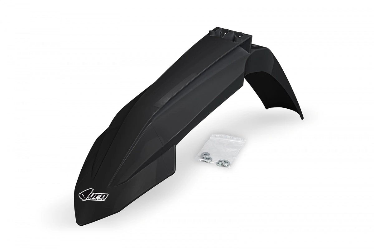 UFO schwarzes Vorder-Schutzblech KTM SX 125/150/250/300 2023 – und SX-F 250/350/450 2023 – und KTM EXC/EXC-F 250/300/350/450/500 2024 – MxProStoreParts