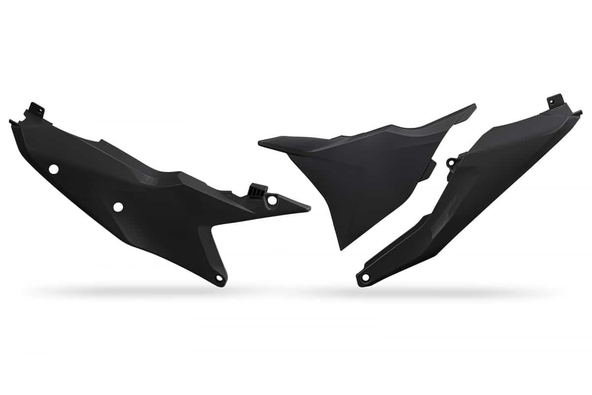 UFO Zijnummerborden + Luchtfilter kap Zwart KTM SX 125/150/250/300 2023- & SX-F 250/350/450 2023- & EXC/EXC-F 250/300/350/450/500 2024-