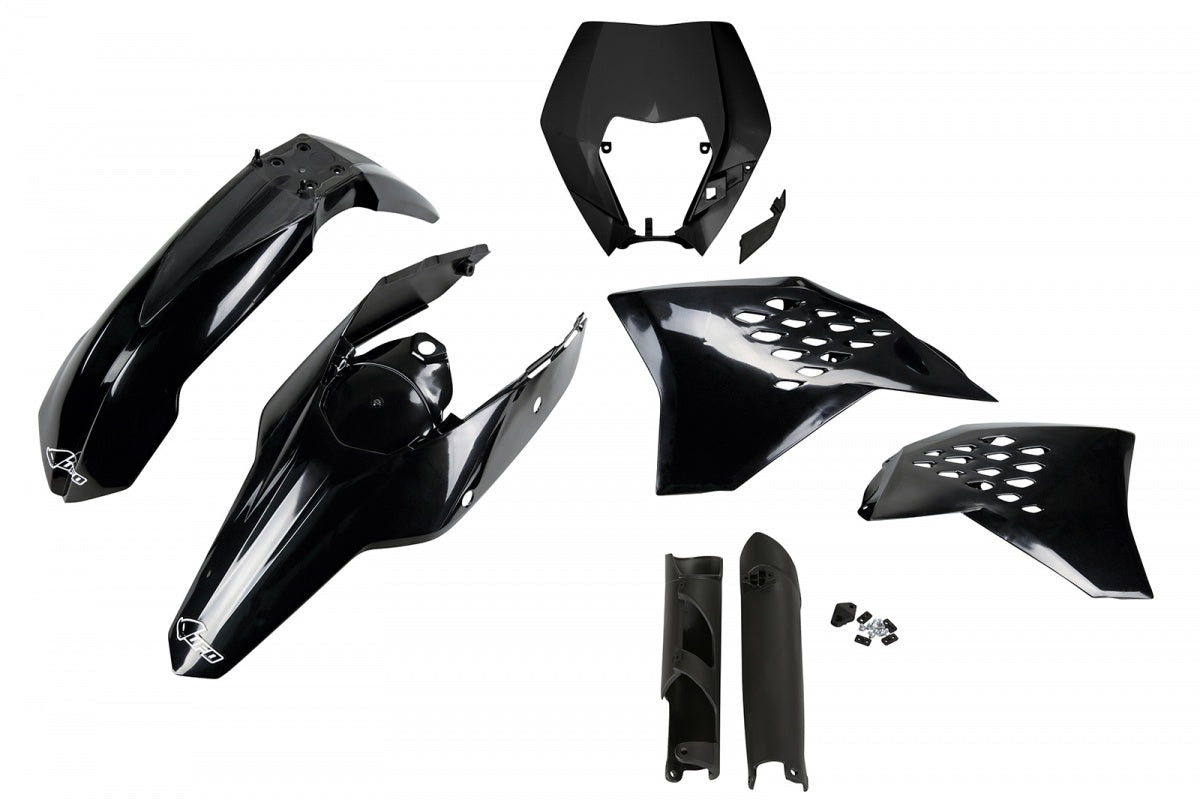 UFO plastic kit Zwart KTM EXC 250/300/350/450/500 2009-2011 (full kit)